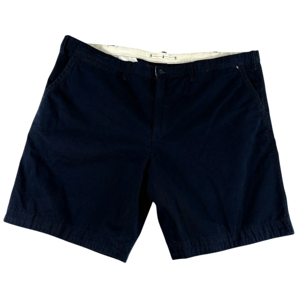 Polo Ralph Lauren Chino Shorts Mens 50B Navy Blue Relaxed Classic Fit Dark Wash